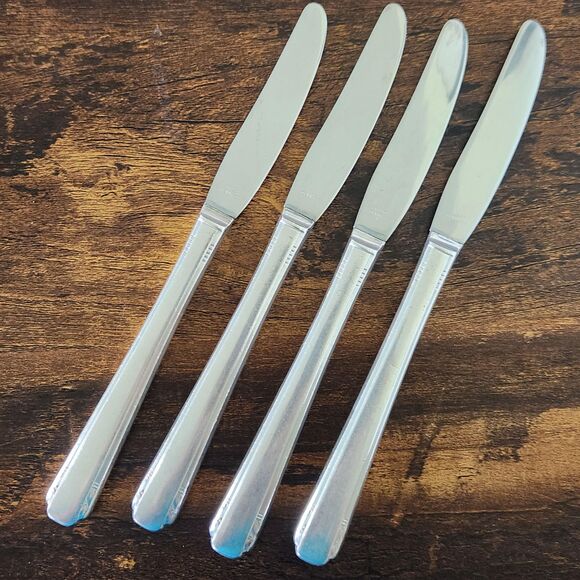 Oneida ELAINE Hollow Grill Knife Set 4 Flatware Silverware Cutlery Vintage - Picture 2 of 6